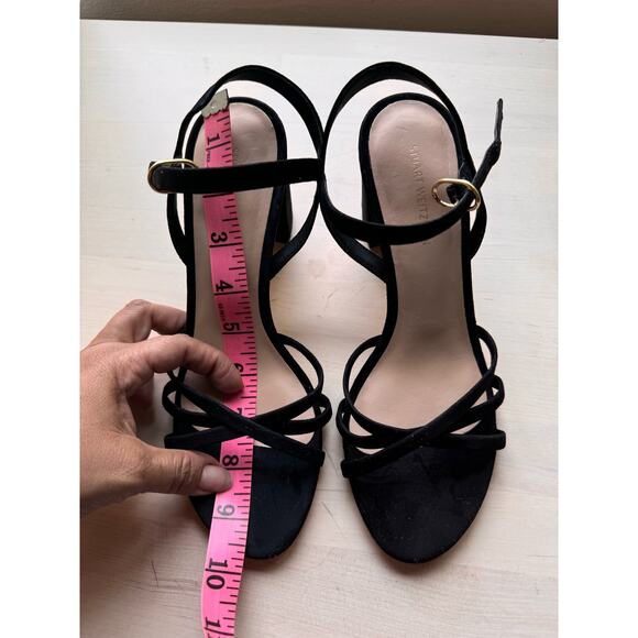STUART WEITZMAN black Starla Criss Cross Leather Sandals size 7 - Picture 6 of 11